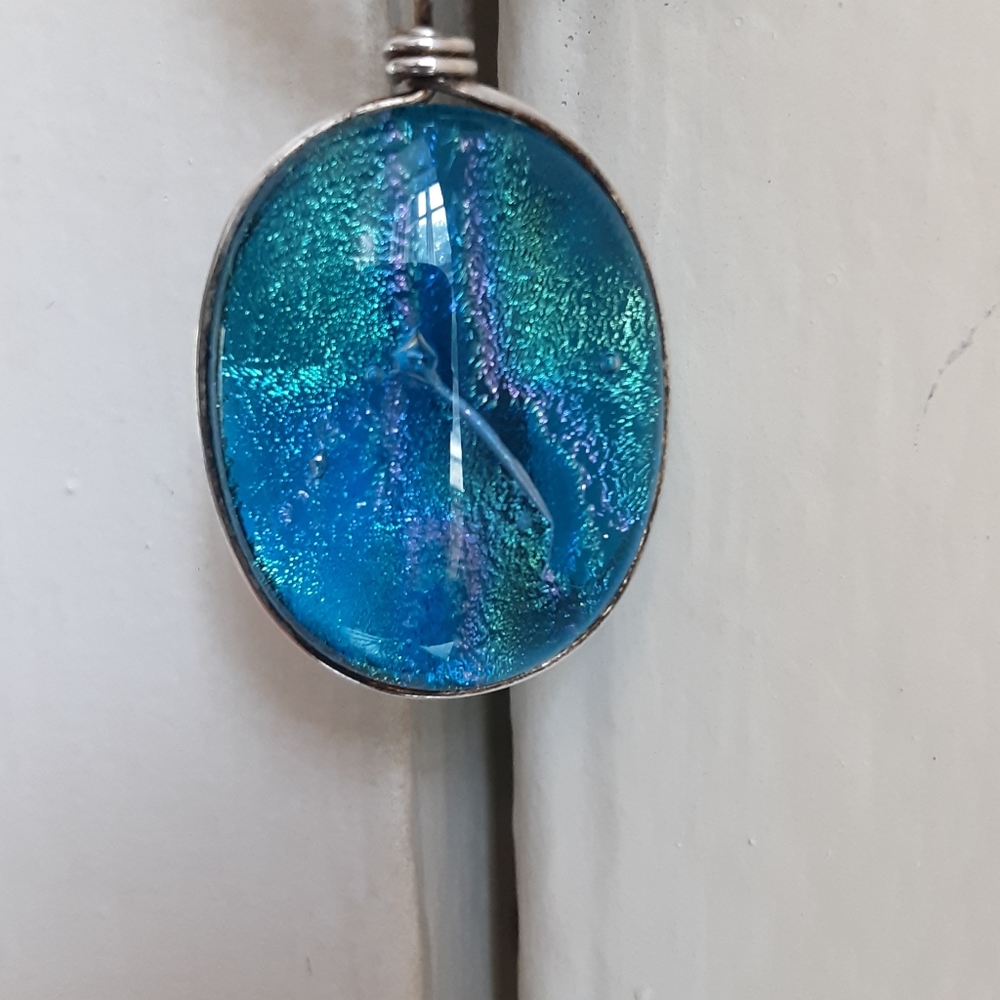 Dichroic Glass Pendant Necklace